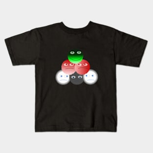 Social satire stack of plush faces Kids T-Shirt